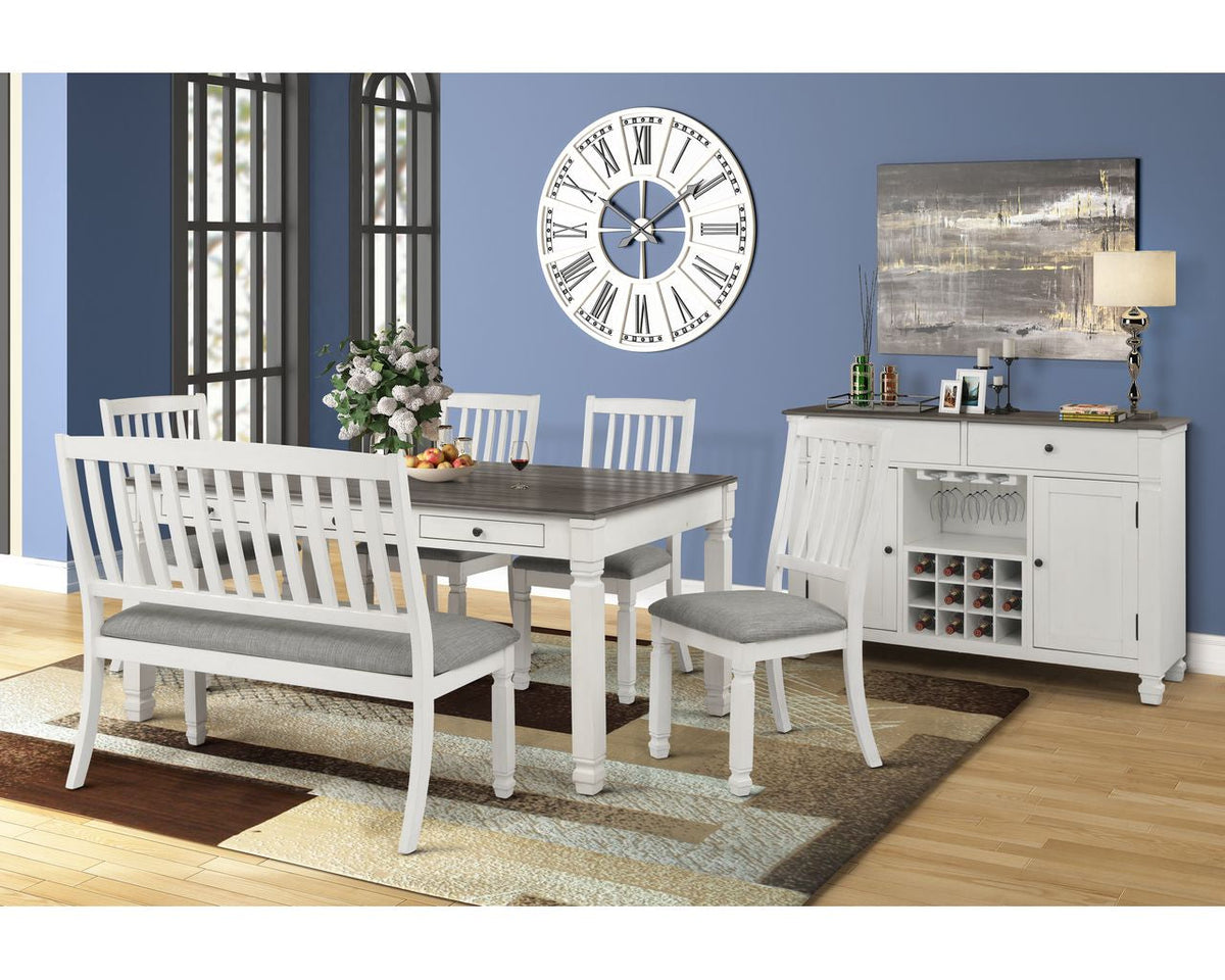 Lifestyle Furniture C1735D White & Gray collection room setting; this listing is the server