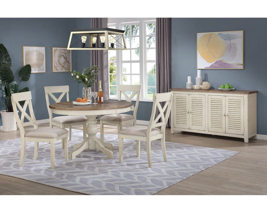 Lifestyle Furniture C1855D White & Natural collection room setting; this listing is the server