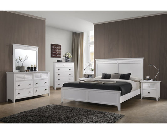Lifestyle Furniture C7313W White collection room setting; this listing is the mirror