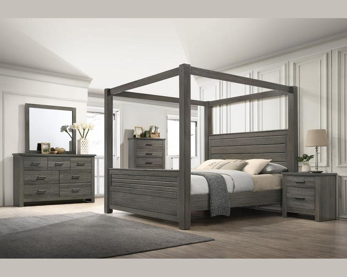 Lifestyle Furniture C8373A Gray collection room setting; this listing is the queen storage bed