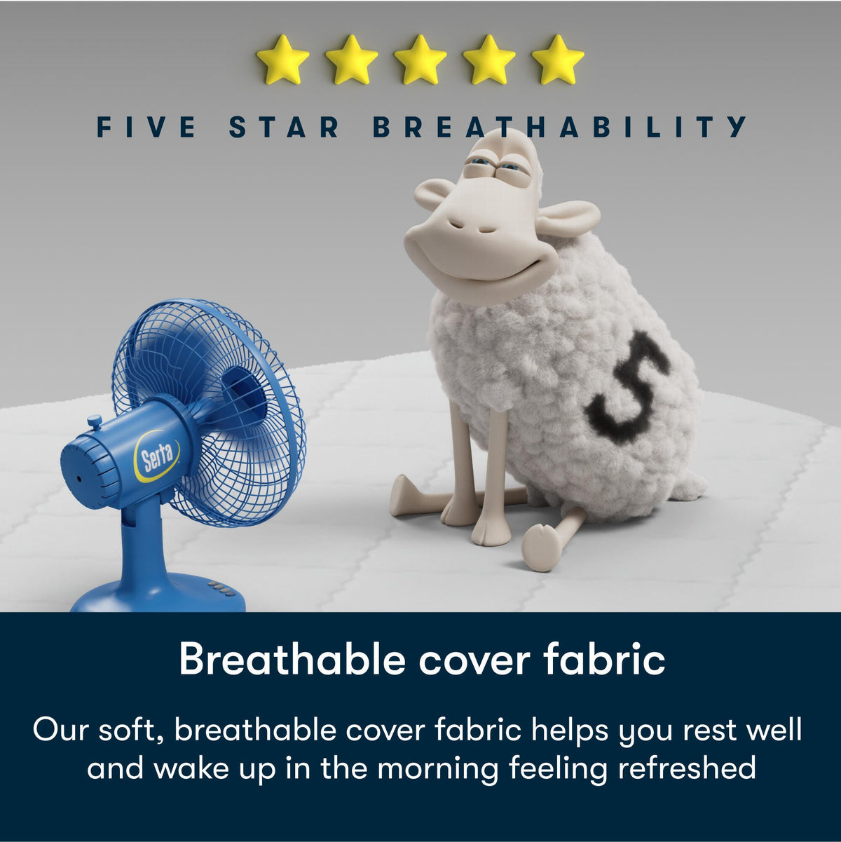 Breathable cover fabric on the Serta Perfect Day mattress