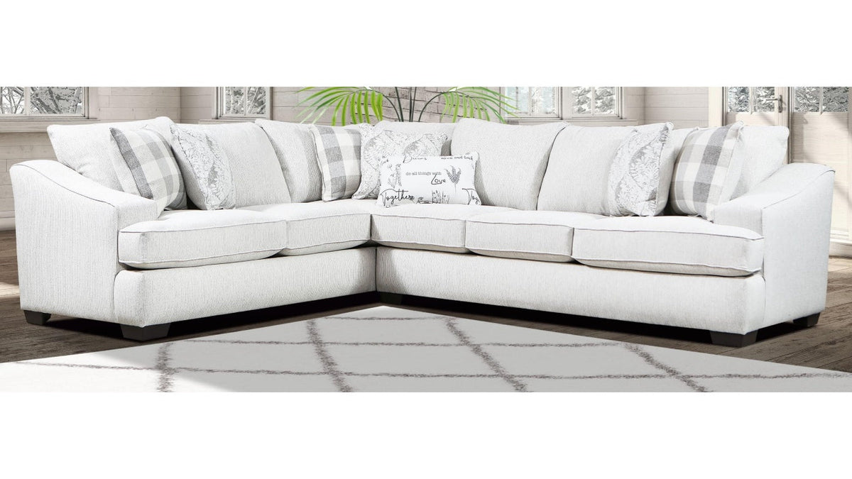LEAI Complete Light Cream and Gray 2-Piece Sectional Set
