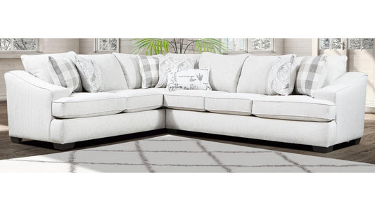 LEAI Complete Light Cream and Gray 2-Piece Sectional Set