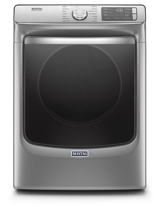 Maytag MED8630HC gray front-load electric dryer, front exterior
