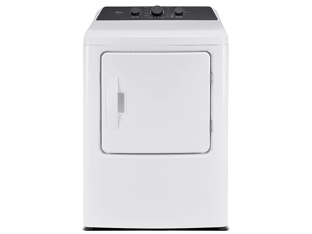 Midea MLTE41N1BWW white electric dryer, front exterior view