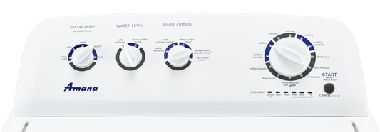 Amana NTW4519JW washer control panel detail