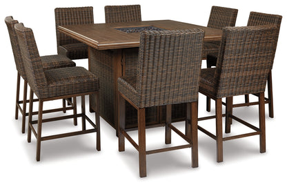 Ashley Paradise Trail Bar Table with Fire Pit