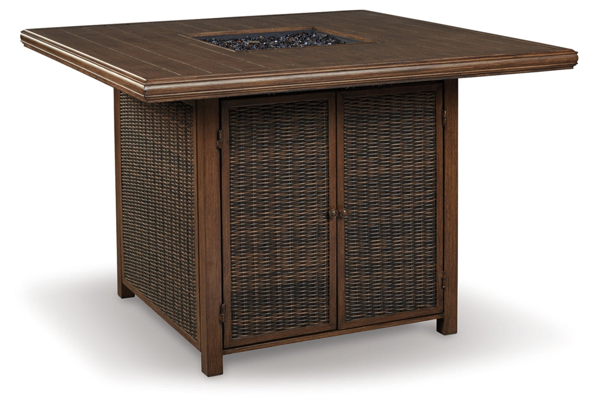 Ashley Paradise Trail Bar Table with Fire Pit