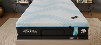 Tempur-Pedic ProBreeze 2.0 Medium mattress cover and side detail; adjustable base sold separately; photographed size may differ from Queen