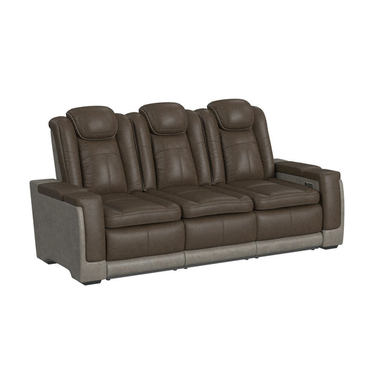 Elements International Lantana Rocky Brown/Grey reclining sofa