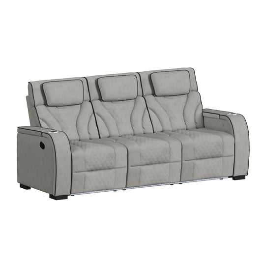 Elements International Blitz Simba Taupe reclining sofa