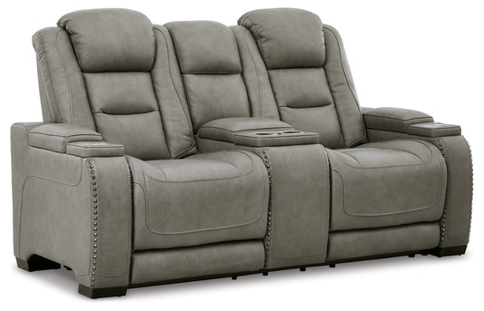 Ashley The Man-Den Power Reclining Loveseat with Console