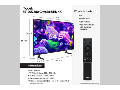 Samsung 65-inch Crystal UHD 4K Smart TV - Black