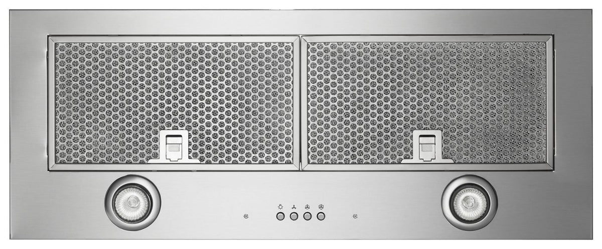 Whirlpool UXL5430BSS hood liner, stainless hood liner underside with two filters and lights
