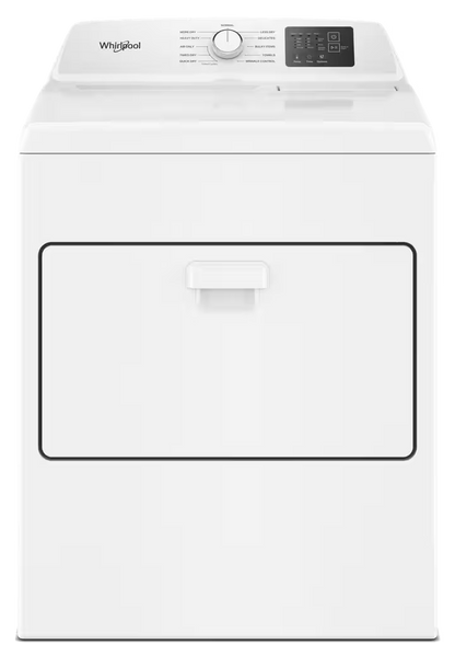 Whirlpool WED4307SW white dryer, front exterior