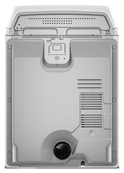 Whirlpool WED4307SW white dryer, rear vent view
