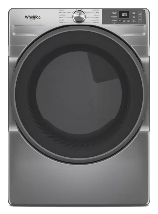 Whirlpool WED5720RR Radiant Silver dryer, front exterior