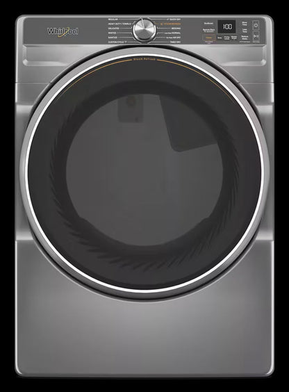 Whirlpool WED6720RR electric dryer, Radiant Silver front view # finish_radiant silver