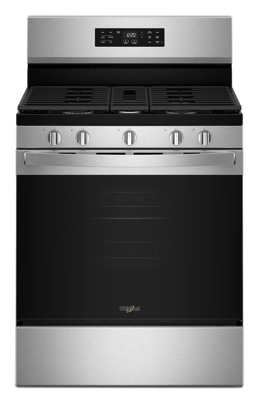 Whirlpool WFGS4530SS gas range, closed front stainless gas range