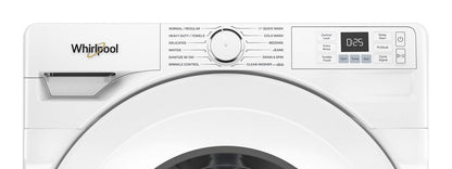 Whirlpool WFW4720RW white washer, control panel detail