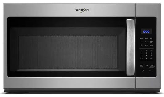 Whirlpool WMH31017HS and WMH31017HZ over-the-range microwave, stainless exterior front view