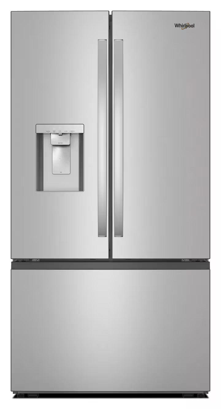 Whirlpool WRFF3736SZ stainless refrigerator, front exterior