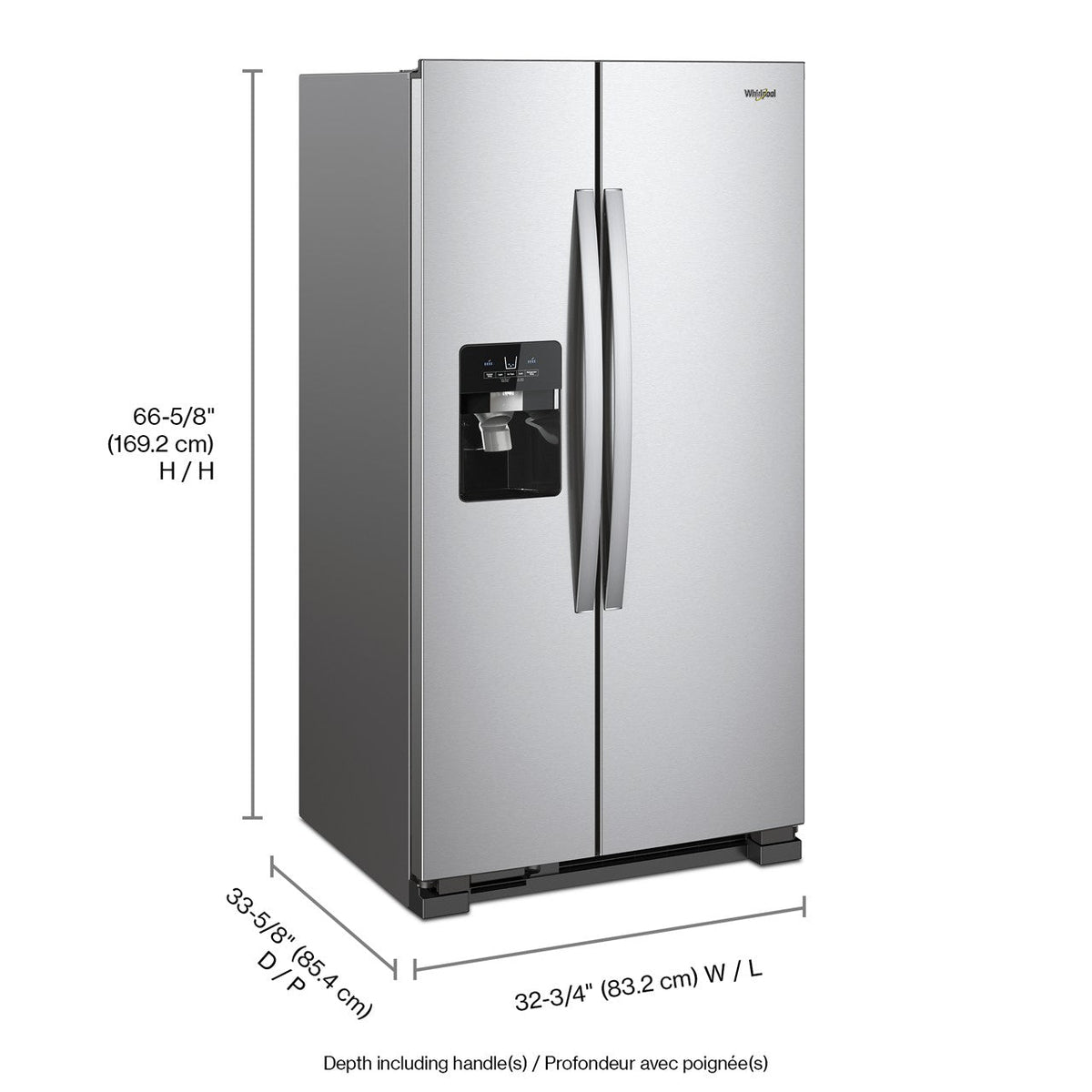 Whirlpool Side-by-Side Refrigerator (WRS321SDHZ) - Stainless Steel