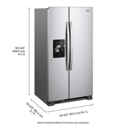 Whirlpool Side-by-Side Refrigerator (WRS321SDHZ) - Stainless Steel
