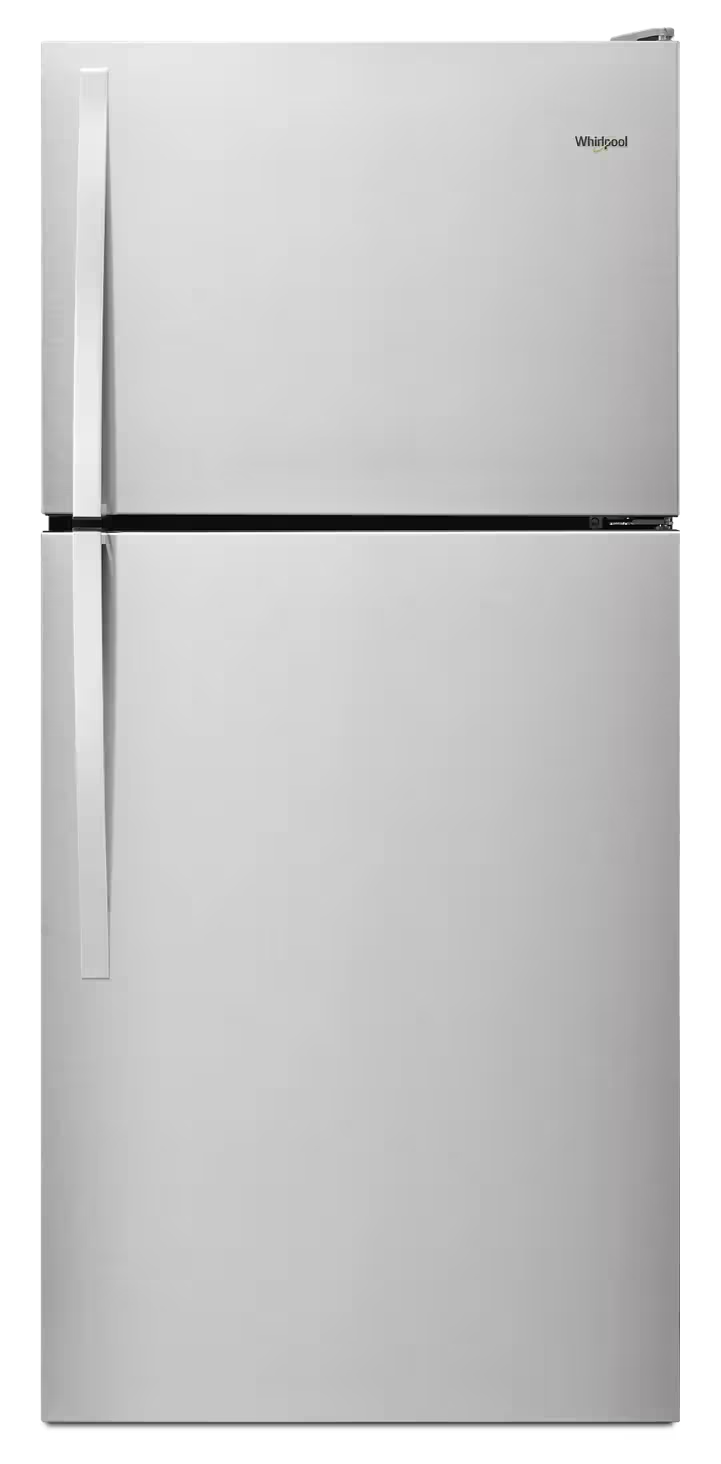 Whirlpool WRT318FZDM stainless refrigerator, front exterior