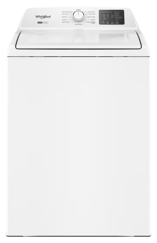 Whirlpool WTW4107SW white washer, front exterior