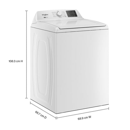 Whirlpool WTW4107SW white washer, dimensions diagram