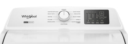 Whirlpool WTW4107SW white washer, control panel detail