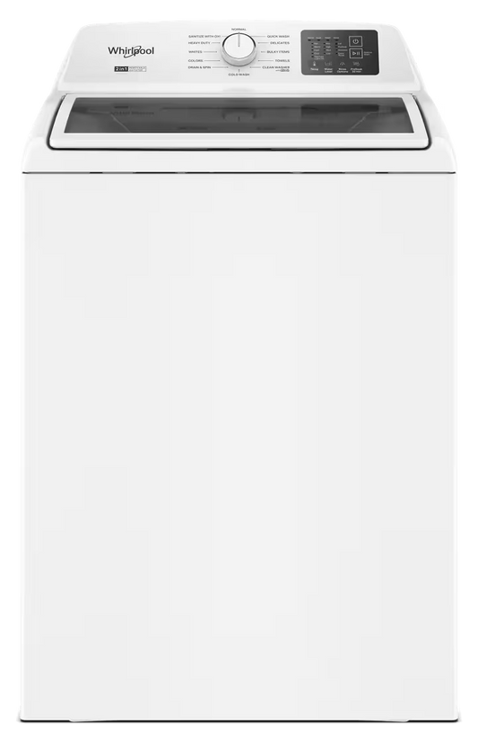 Whirlpool WTW4307SW white washer, front exterior