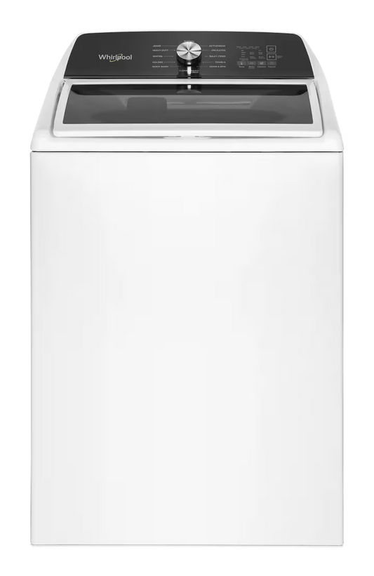 Whirlpool WTW5020SW white washer, front exterior