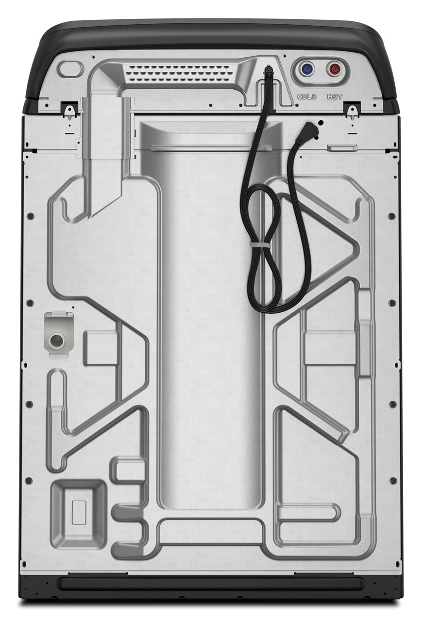 Whirlpool WTW6157PB Volcano Black washer, rear connection view