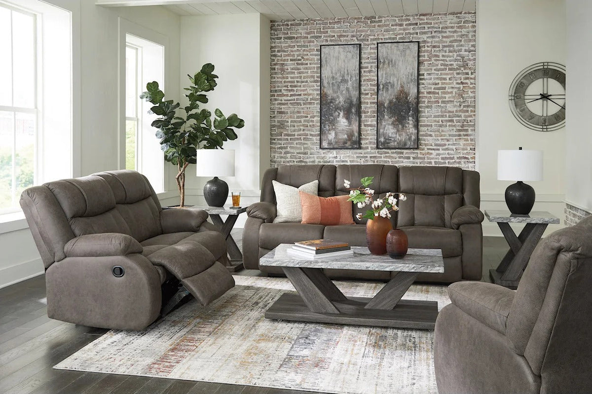Ashley First Base Gunmetal Manual Rocker Recliner