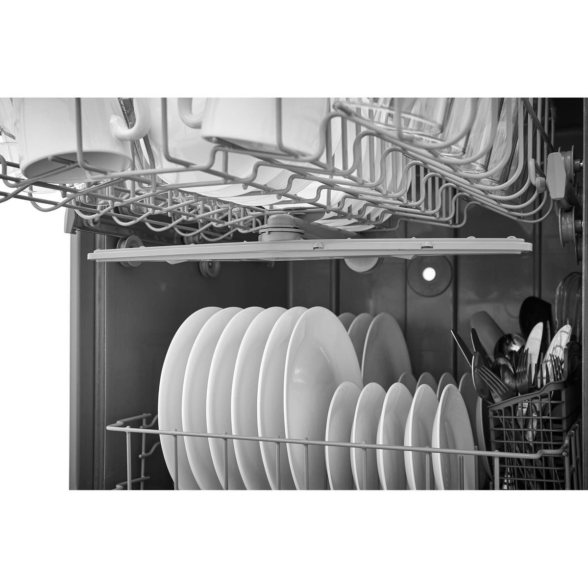 Frigidaire FDPC4221A dishwasher interior, racks and tub