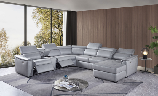 Elements International Typhoon Harbor 4-Piece Power Reclining Sectional - Grey — image 4