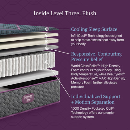 Beautyrest World Class Hybrid Level 3 Plush 13-Inch Twin XL Mattress — construction