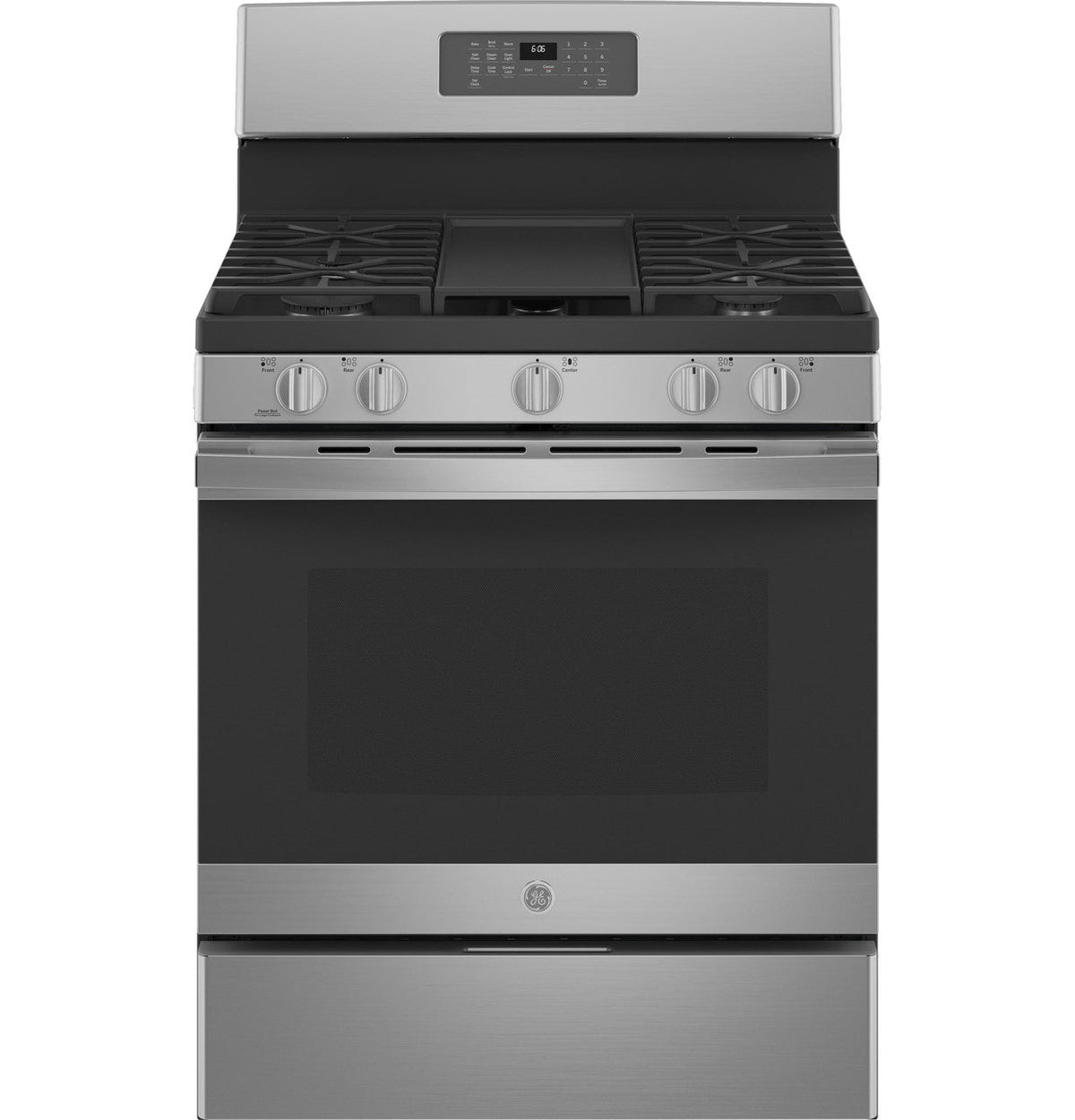 GE JGB660SPSS gas range, stainless closed-front exterior