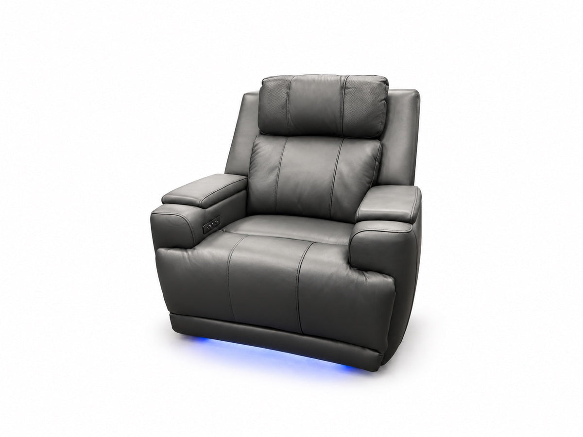 Cheers U71125 Dual Power Recliner shown alone with the complete item upright