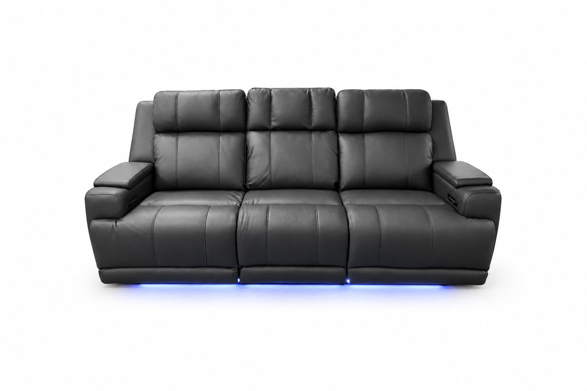 Cheers U71125 Dual Power Reclining Sofa shown alone with the complete item upright