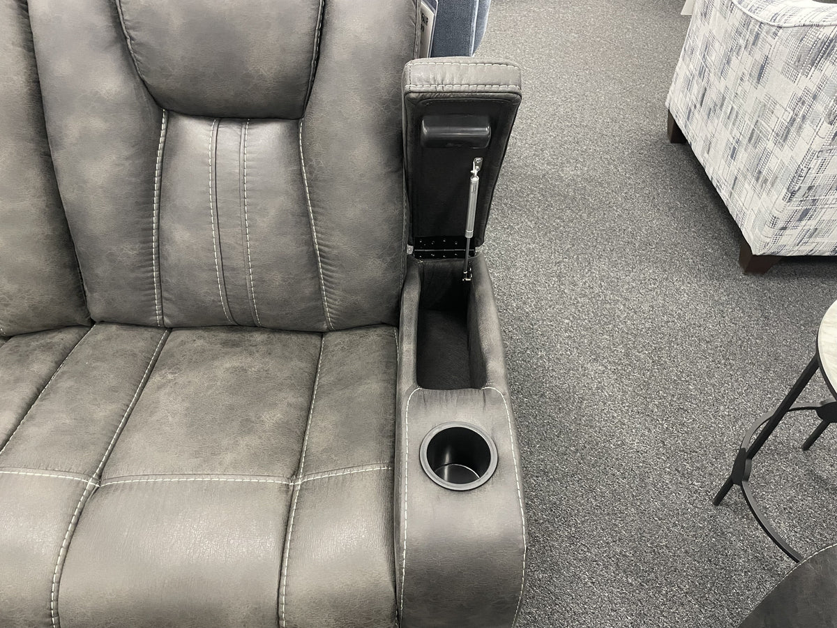 Cheers Plush Gray Power Reclining Sofa with Console — image 4