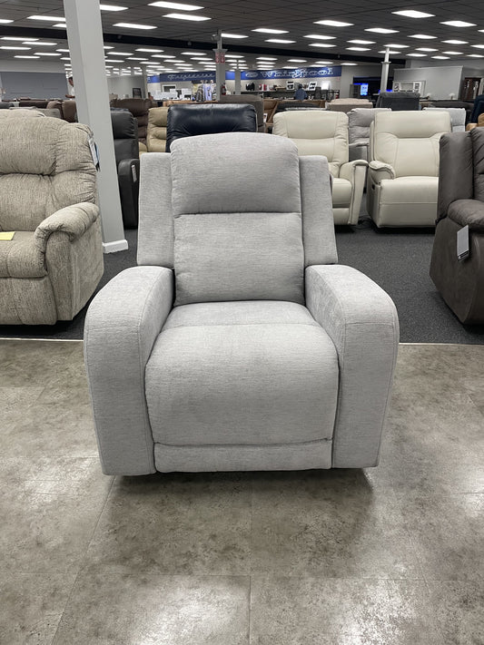 Cheers Light Gray Fabric Gliding Recliner