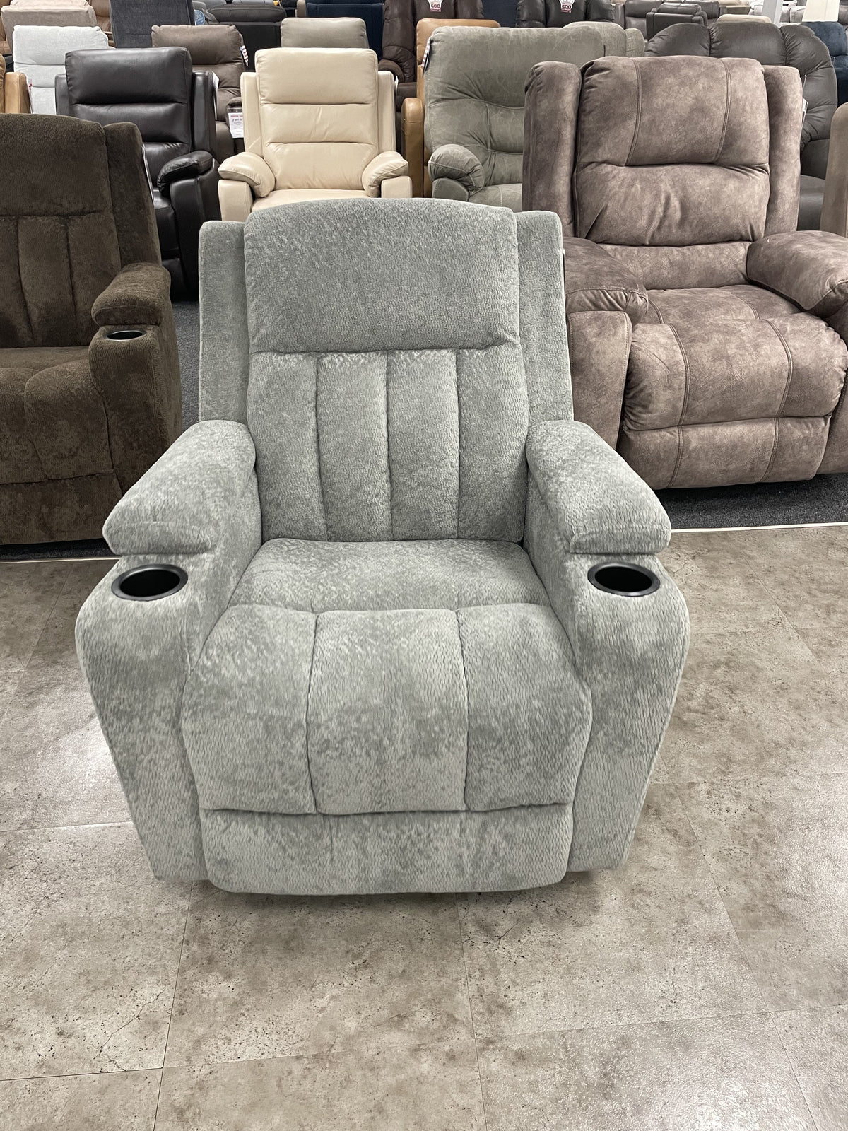 Cheers Light Gray Fabric Swivel Glider Recliner — image 6