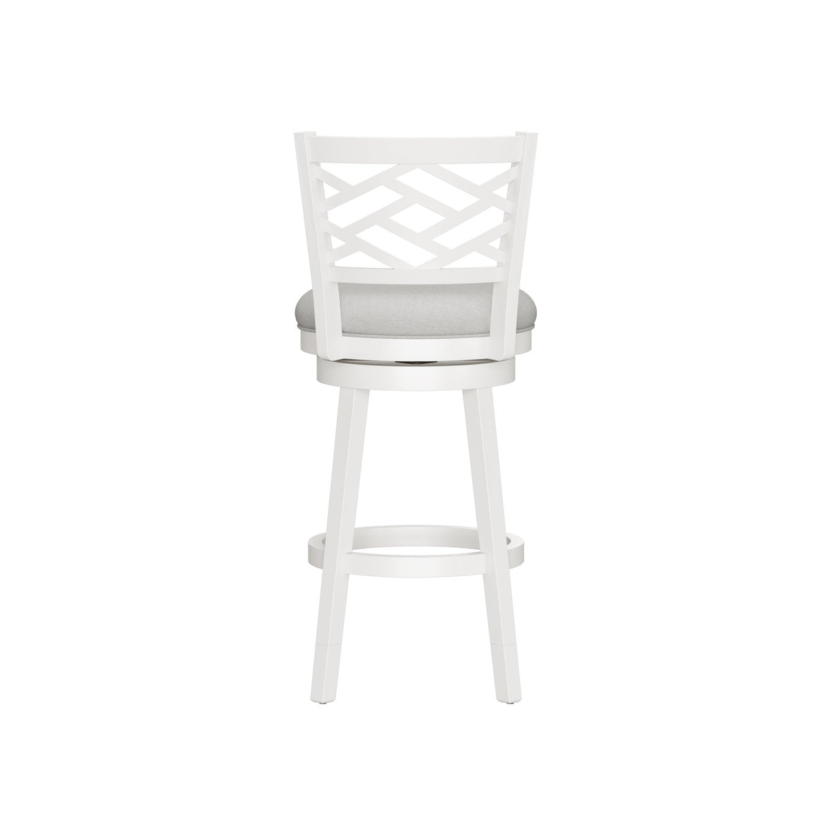 HH2home Riva Adjustable-Height Swivel Stool with Lattice Back - White & Gray