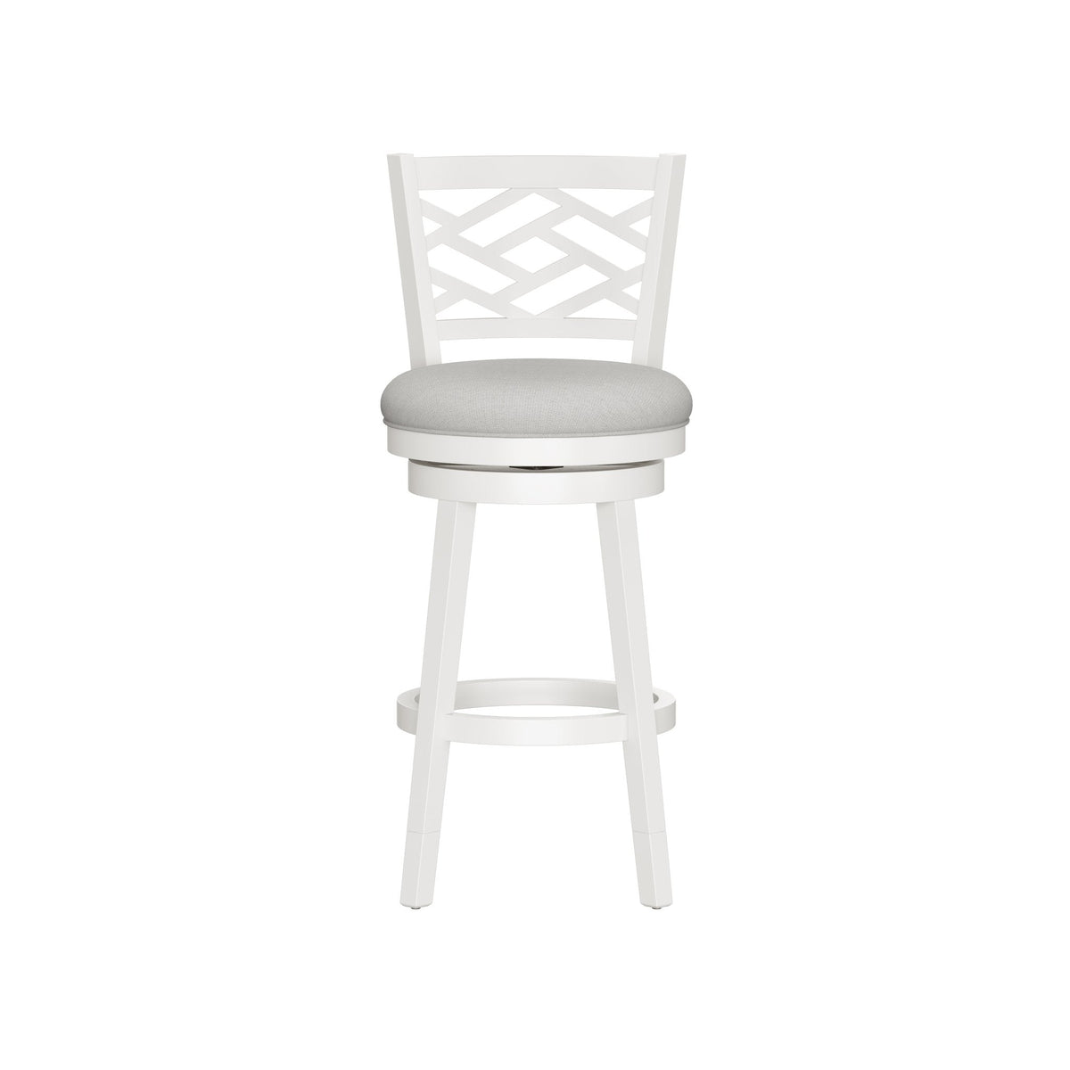 HH2home Riva Adjustable-Height Swivel Stool with Lattice Back - White & Gray