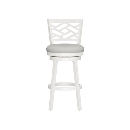 HH2home Riva Adjustable-Height Swivel Stool with Lattice Back - White & Gray