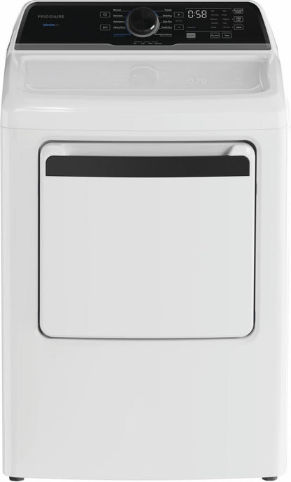 Frigidaire FLVE7523BW white electric dryer, front view