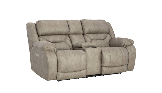 Homestretch 223 Fog Triple Power Reclining Console Loveseat